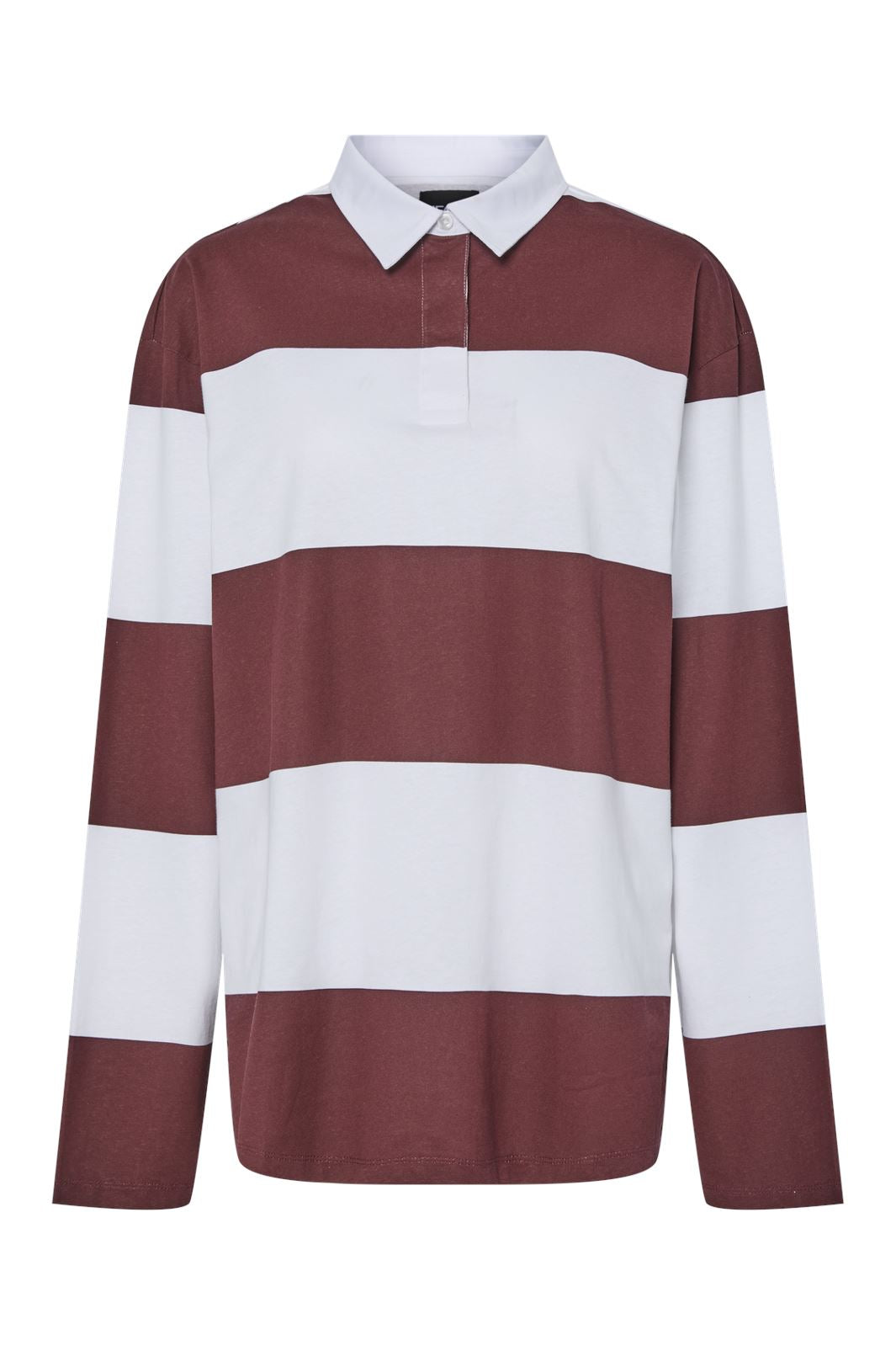 Pieces - Pcfrida Ls Oversize Polo Fsy - 4746859 Tawny Port White Online