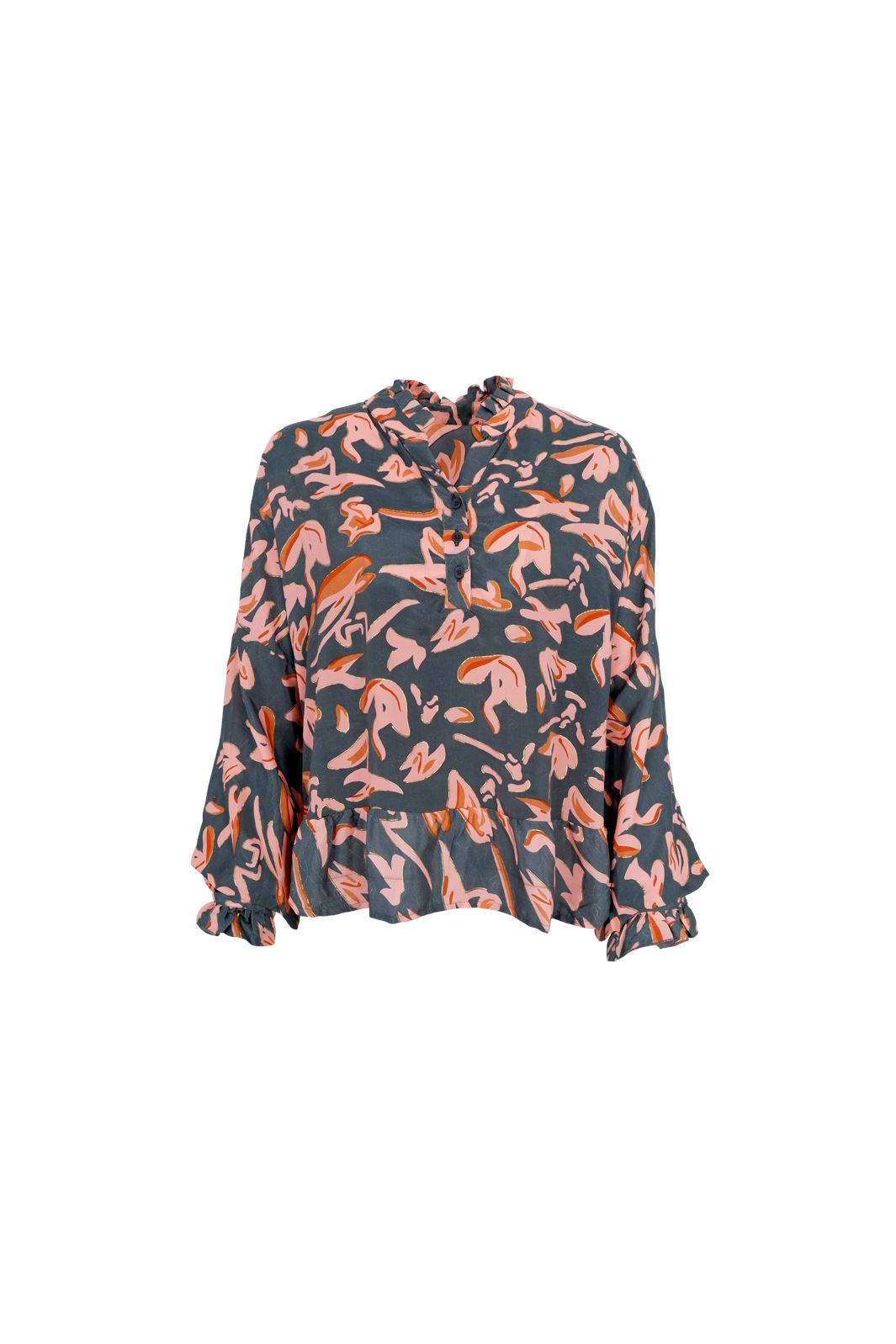 Black Colour - Bcluna Ruffle Blouse - Peony Coral Online Hot Salg