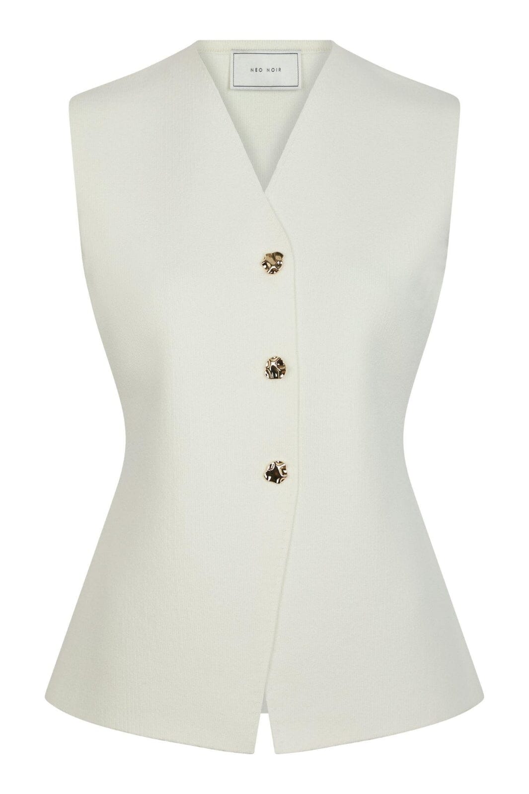 Forudbestilling - Neo Noir - Sway Smooth Knit Waistcoat 164704 - 121 - Off White