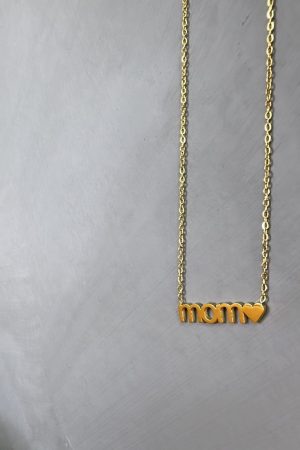 Mellow Moon - Love Mom Necklace - Forgyldt