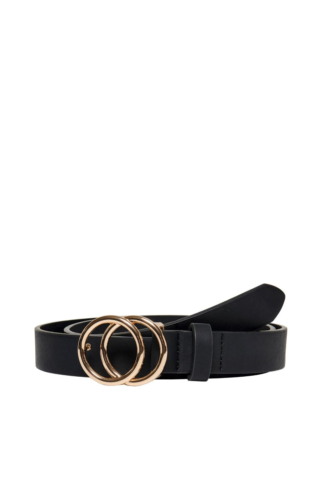 Only - Onlrasmi Faux Leather Jeans Belt - 3310097 Black Black/ Shiny Gold Buckle Udsalg