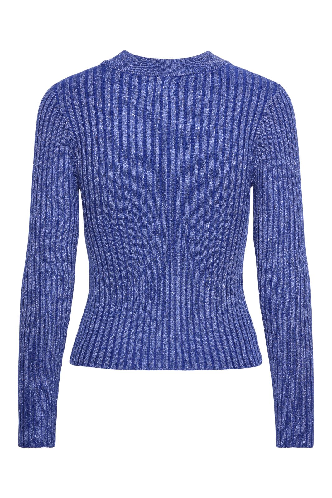 Pieces - Pccrista Ls Lurex O-Neck Knit Mm - 4584286 Bellwether Blue Silver Lurex Online nu