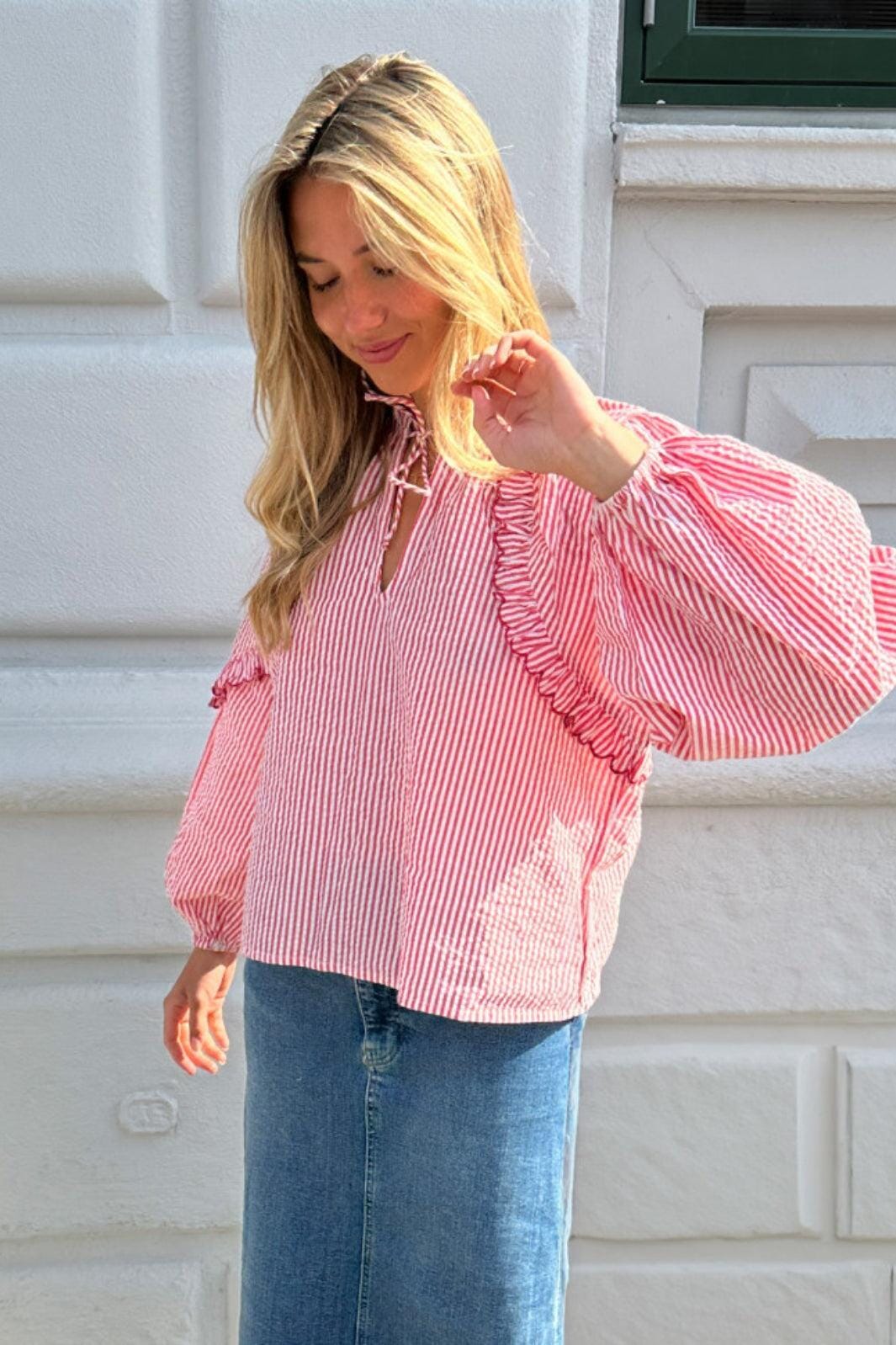 Sissel Edelbo - Balla Top SE 1467 - Red Stripes Online salg