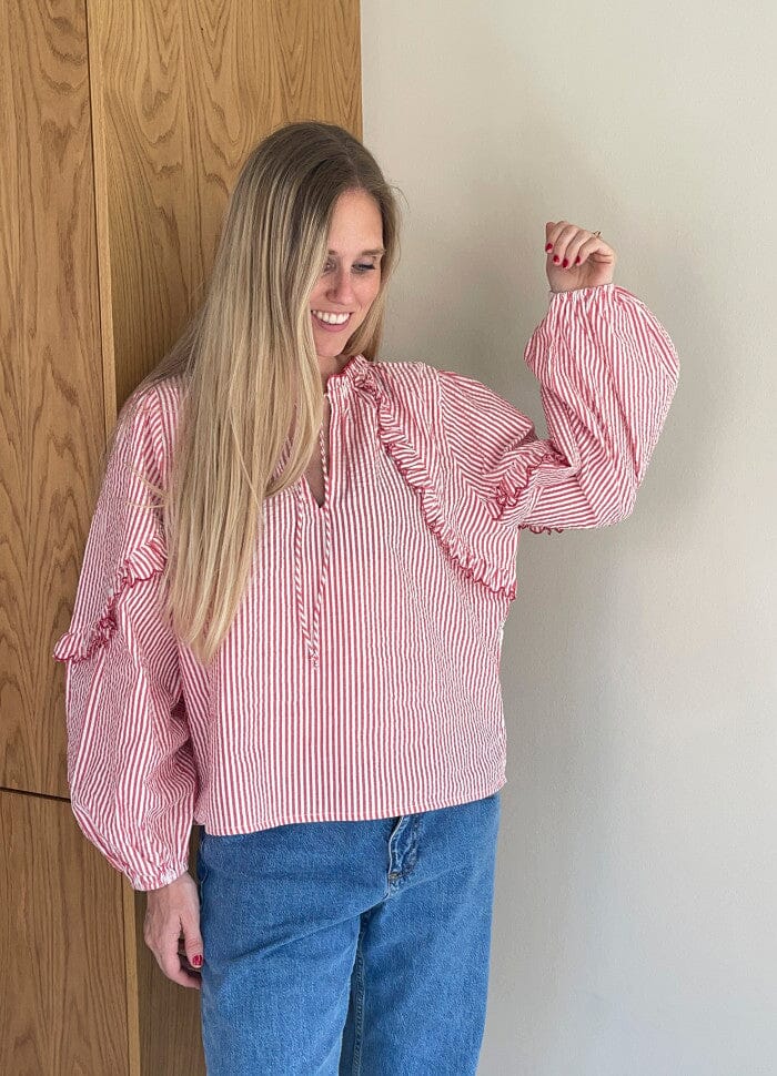 Sissel Edelbo - Balla Top SE 1467 - Red Stripes Online salg