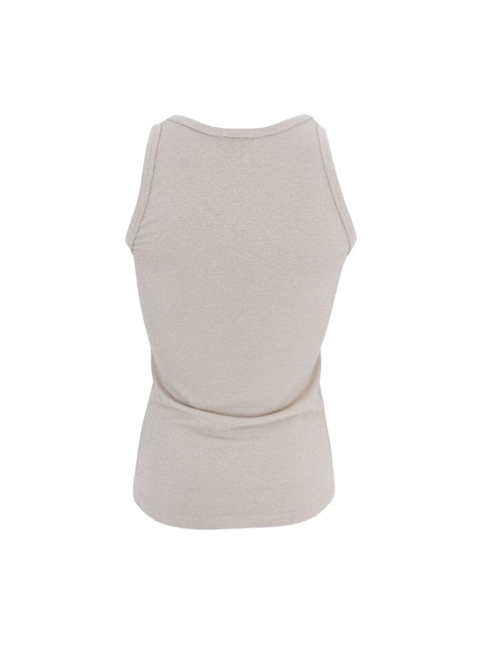 Black Colour - Bcfaye Lurex Top - Pearl Silver Levere