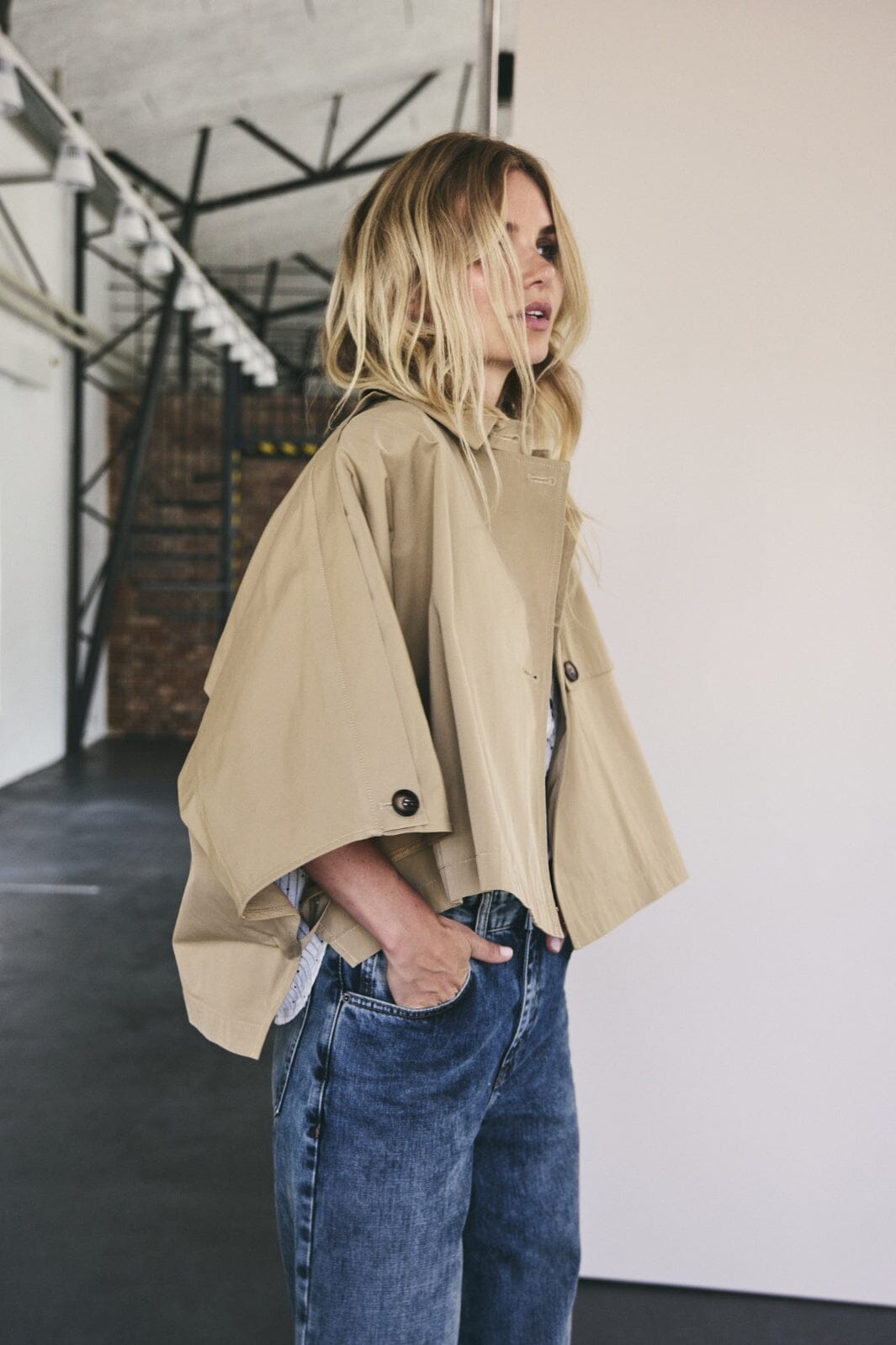 Co´couture - Franciscc Crop Cape Jacket 30272 - 16 Khaki