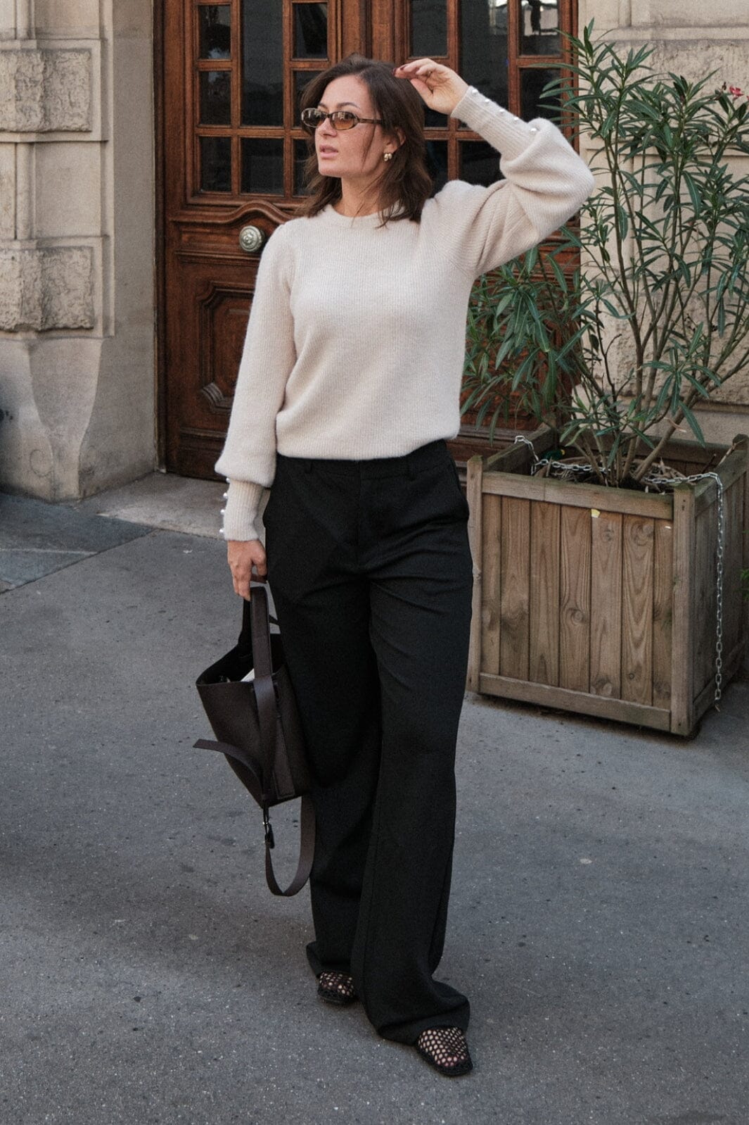 Forudbestilling - Neo Noir - Angie Knit Blouse - Ivory