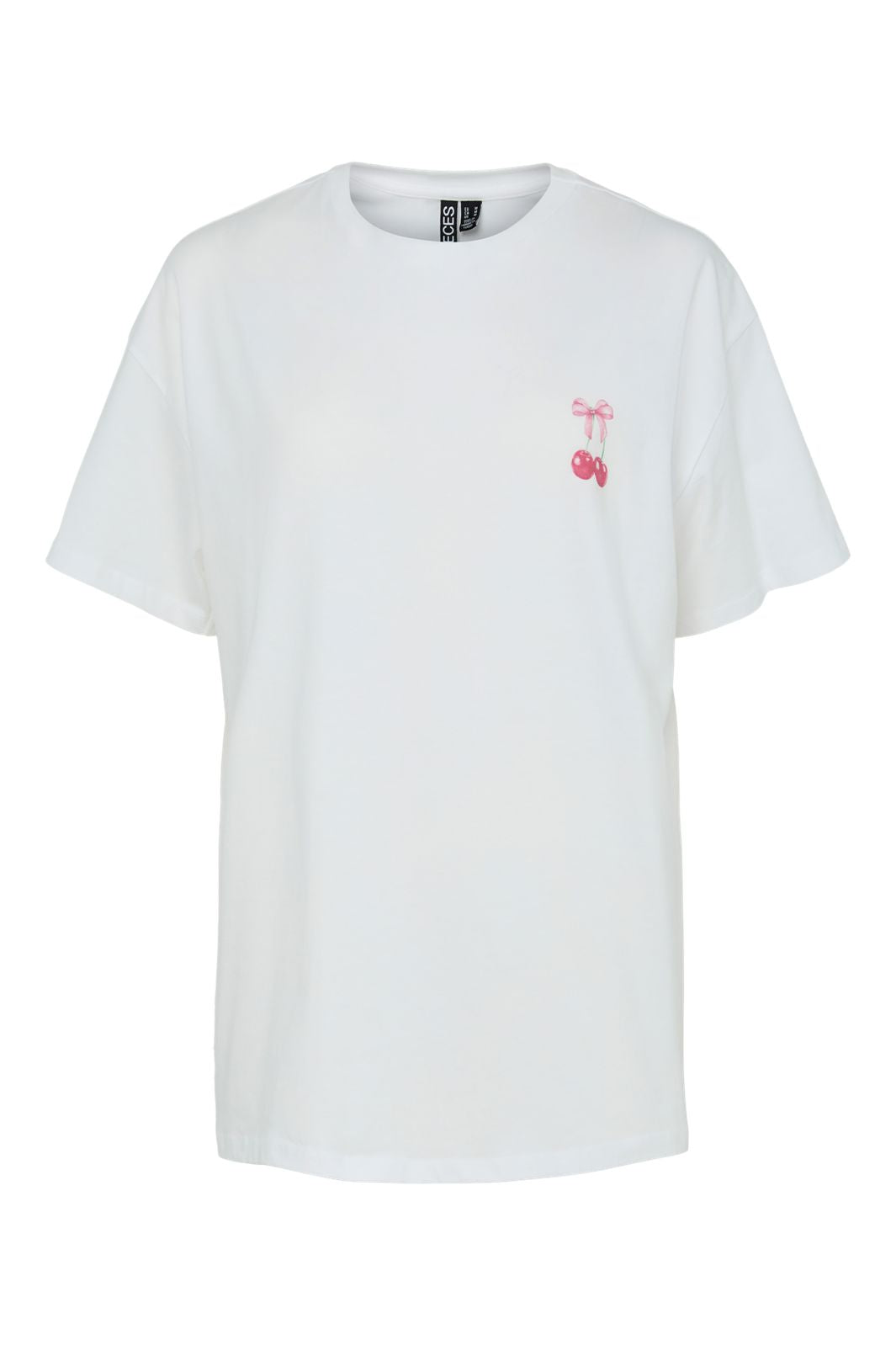 Forudbestilling - Pieces - Pcmikka Ss O-Neck Oz Tee Box - 4952795 Bright White Cherry Bow