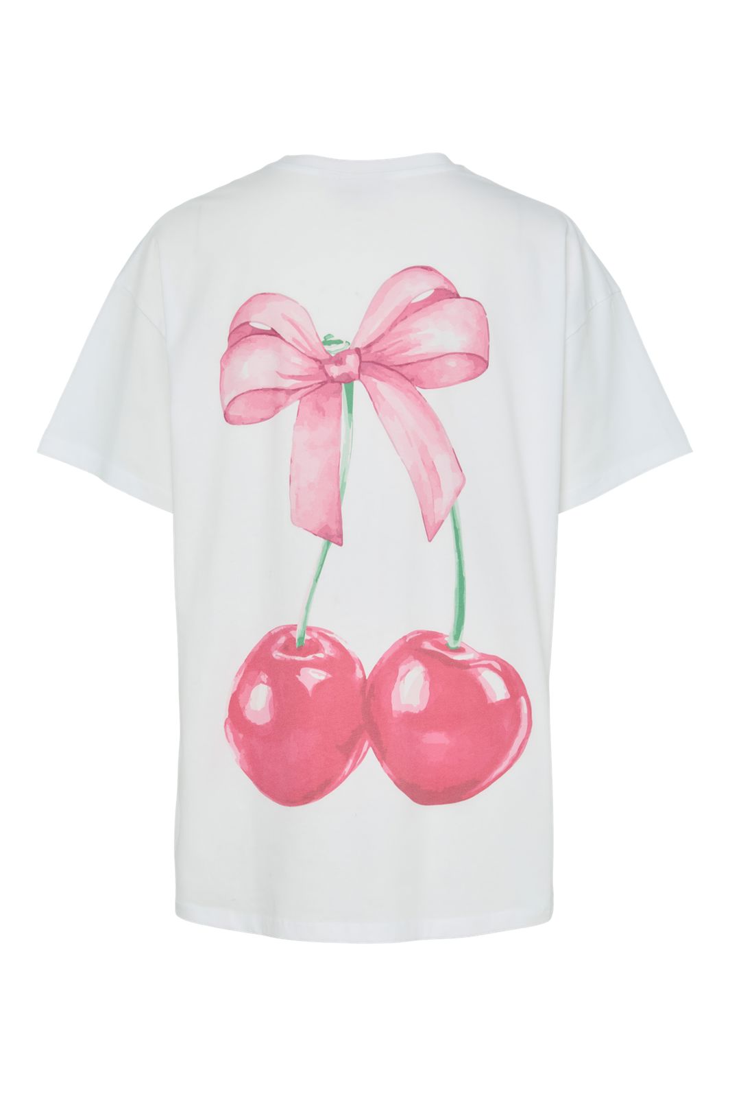 Forudbestilling - Pieces - Pcmikka Ss O-Neck Oz Tee Box - 4952795 Bright White Cherry Bow