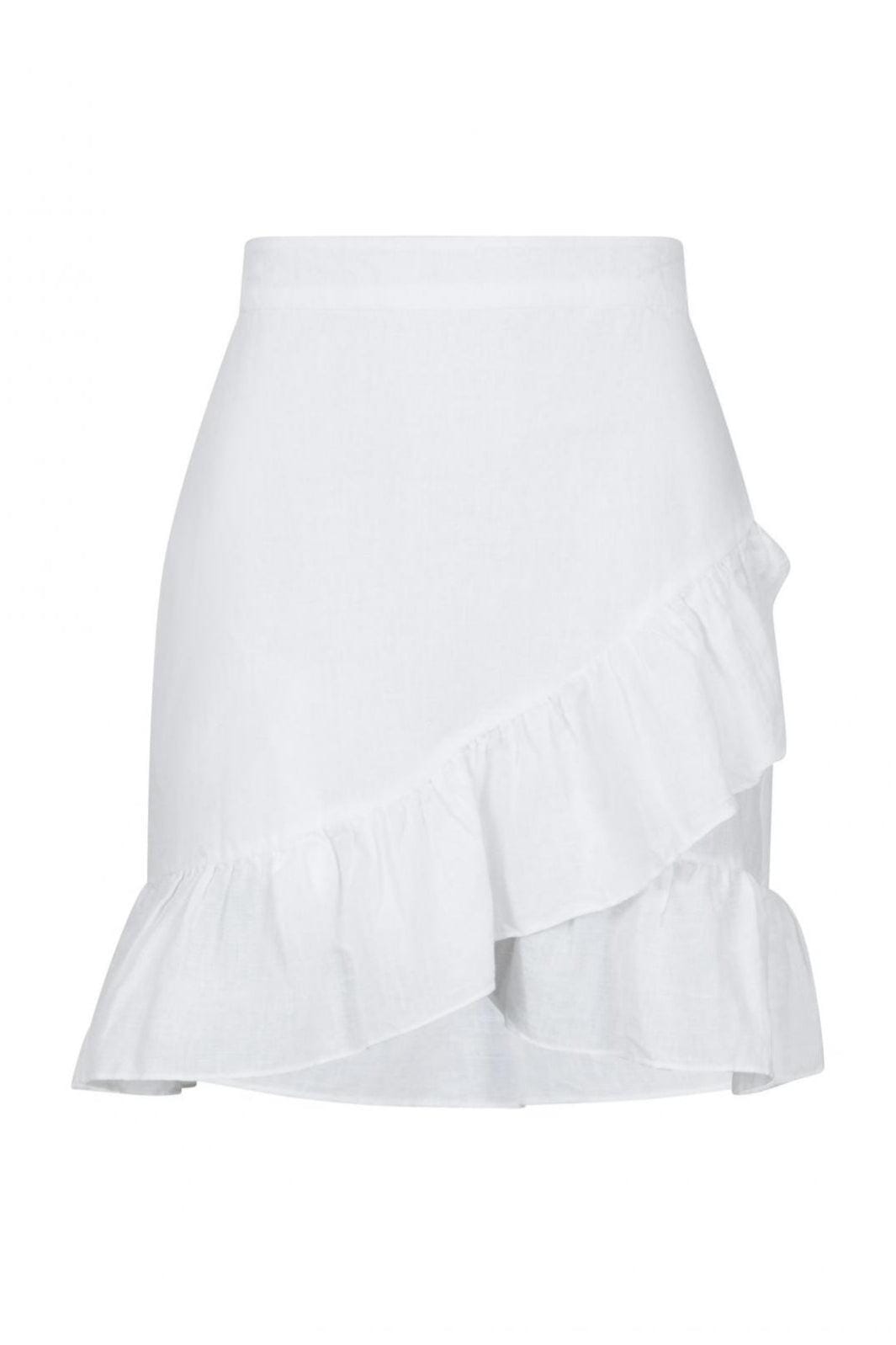 Neo Noir - Bekka Linen Skirt - White Udsalg
