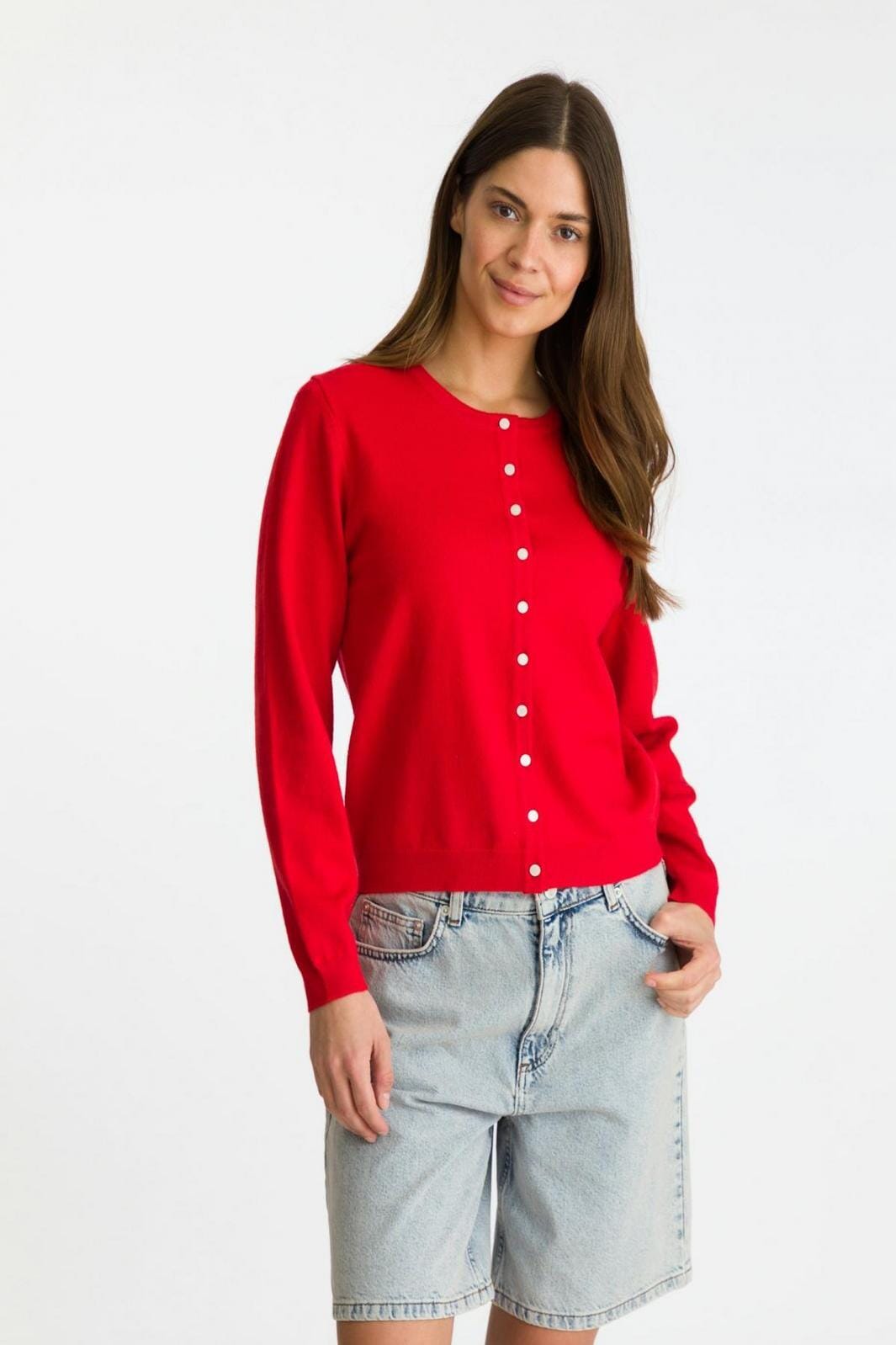 neo-noir-jilla-heavy-knit-cardigan-red_3.jpg Neo Noir - Jilla Heavy Knit Cardigan - Red