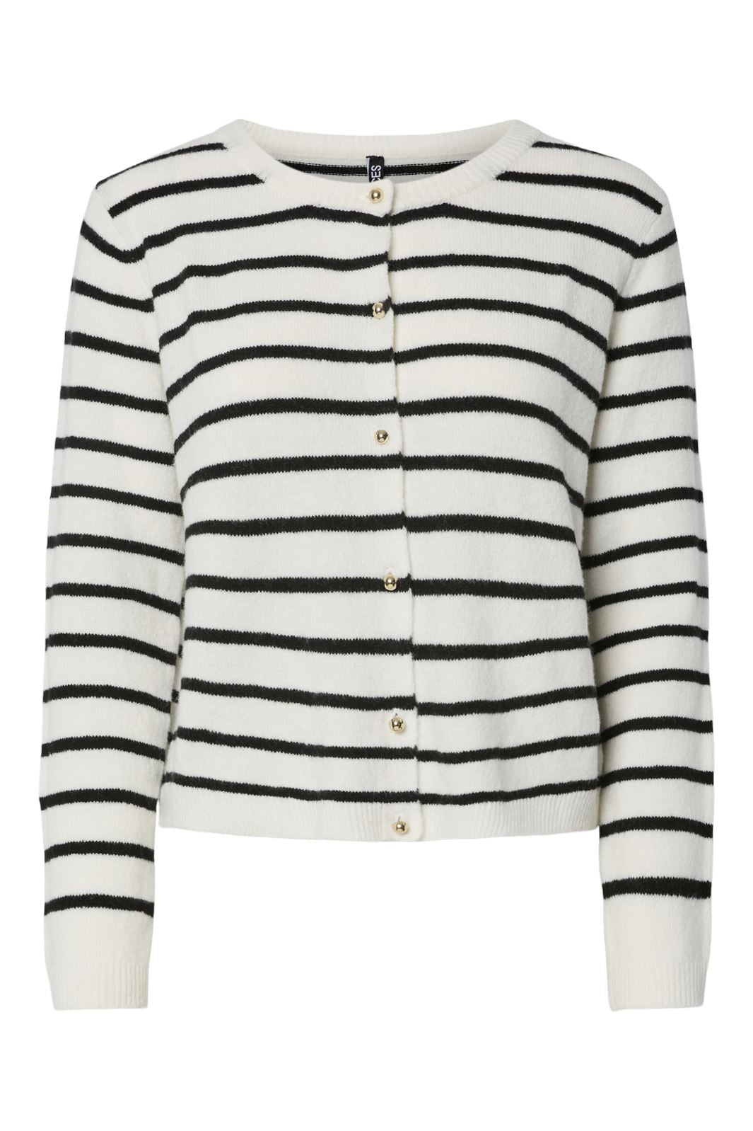 Pieces - Pcnaddya Ls O-Neck Knit Cardigan Fsy 17160240 - 4838117 - Cloud Dancer Black Online nu