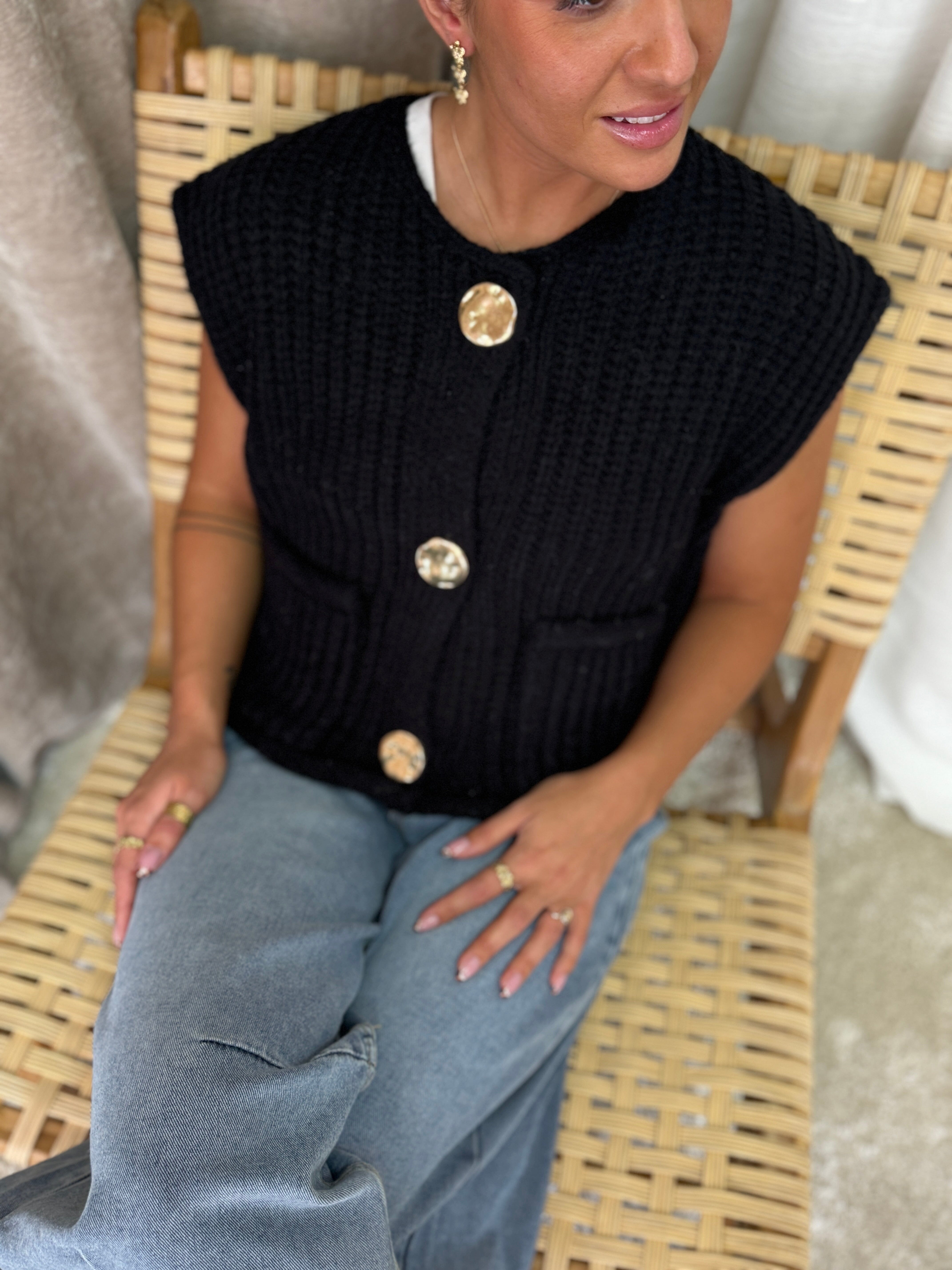 A-bee - Mie Vest - Black Udsalg