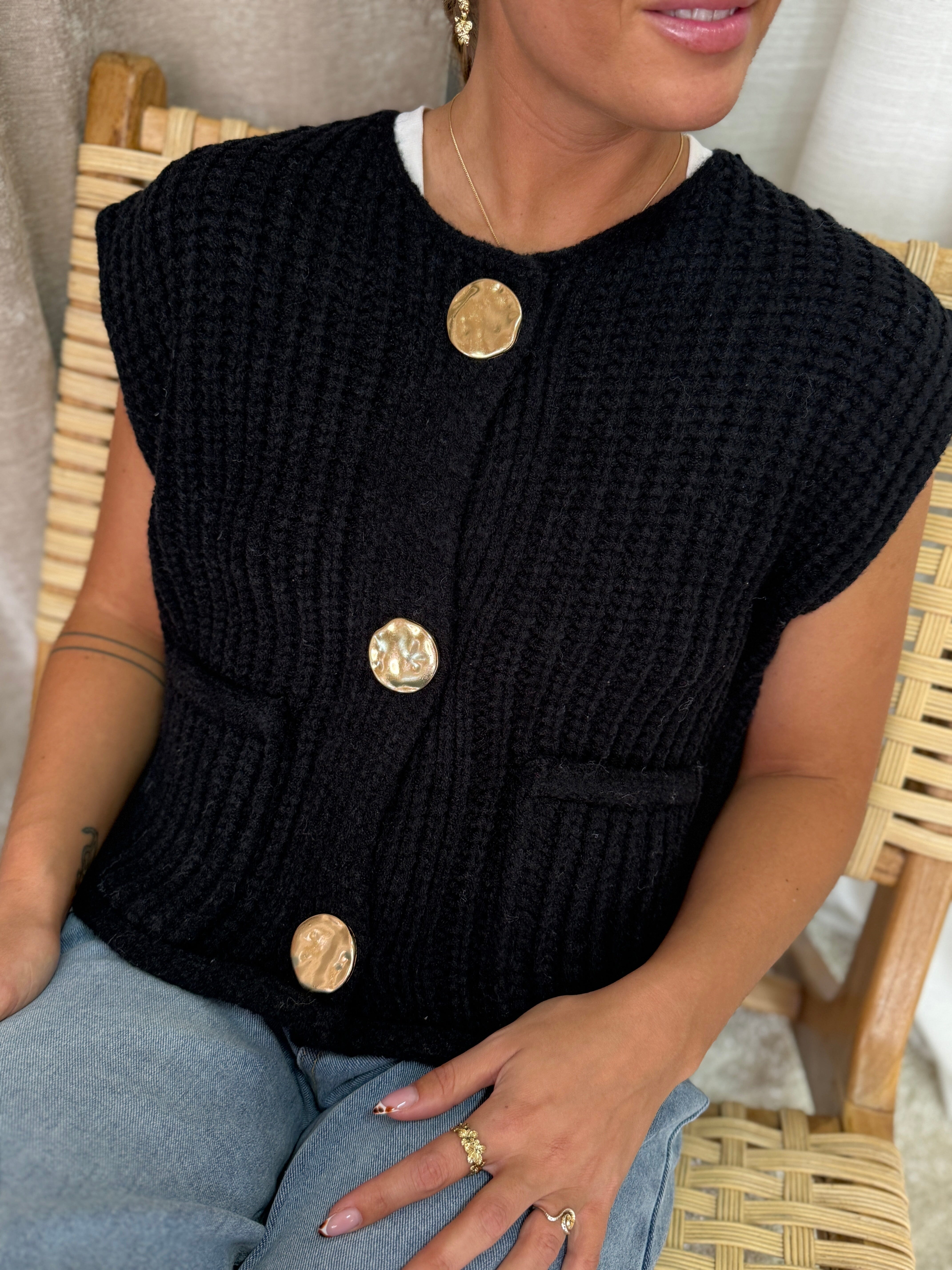 A-bee - Mie Vest - Black Udsalg