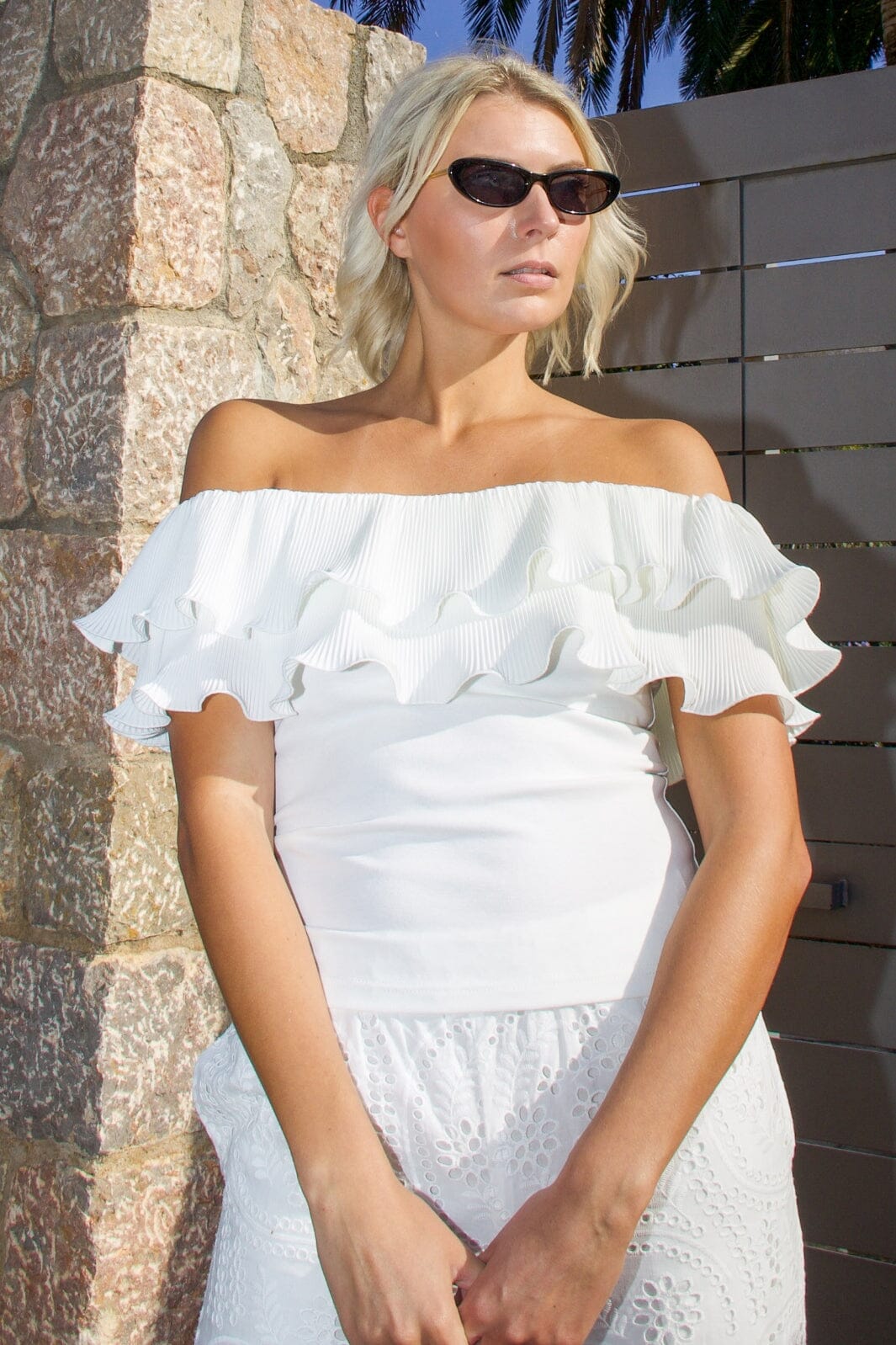 Cras - Flounce Top C424 - 1007 - 1007 Off White