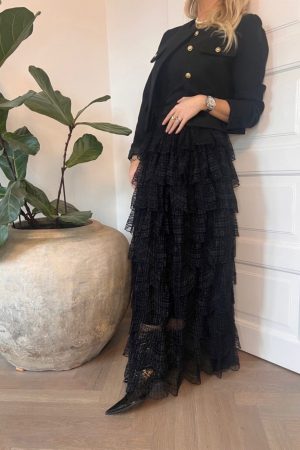 EMM Copenhagen - Tulle Lace Skirt - Caviar Udsalg