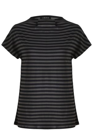 Liberte - Alma-Top - Dark Grey Black Stripe