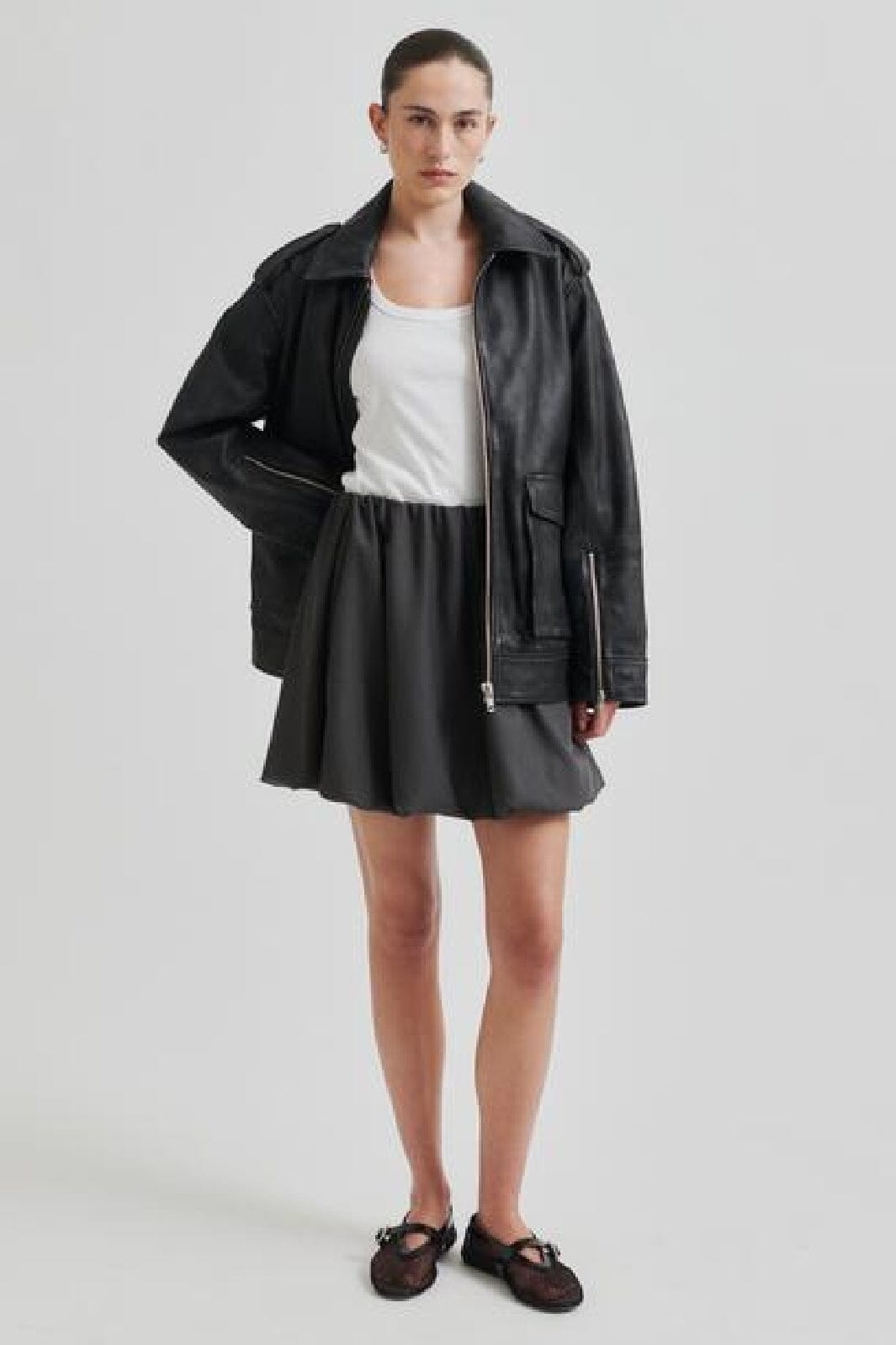 Second Female - Otilia Skirt 59252 - 7003 Dark grey melange