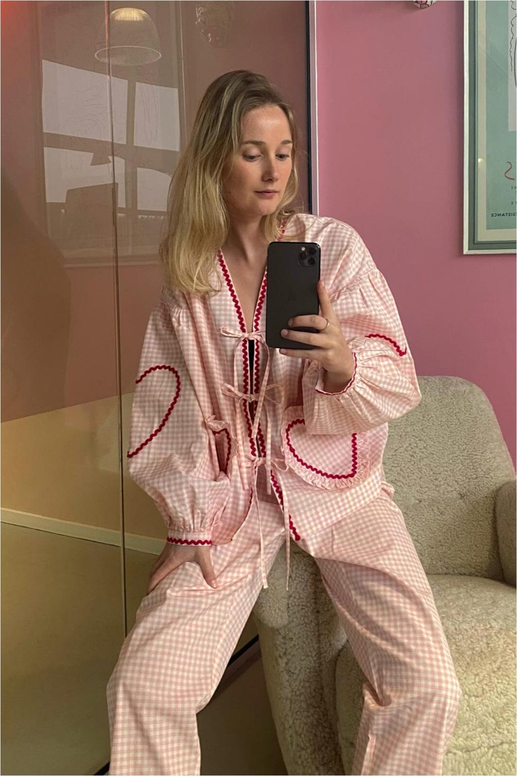 Sissel Edelbo - Asta Pants SE 1022 - Pink Checks Online nu