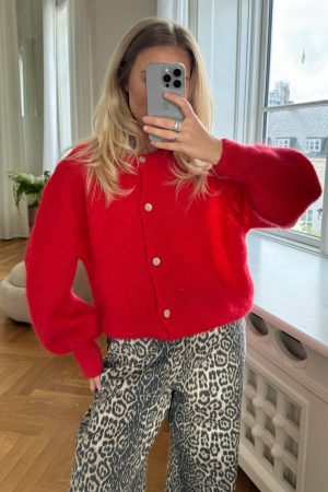 BYIC - Idaic Cardigan - red Red på udsalg