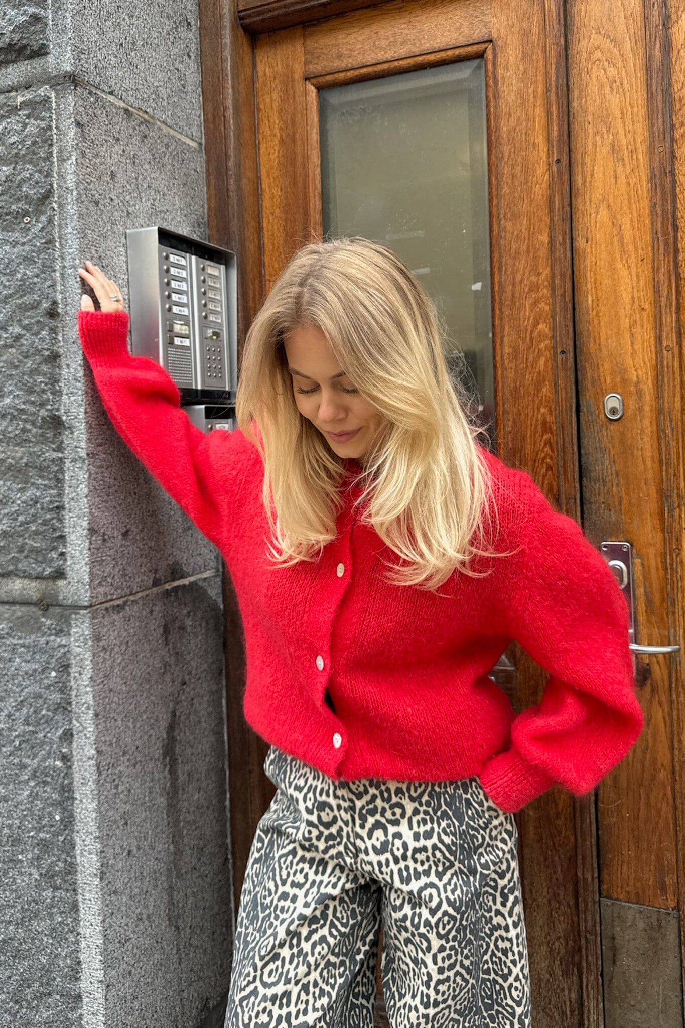 BYIC - Idaic Cardigan - red Red på udsalg