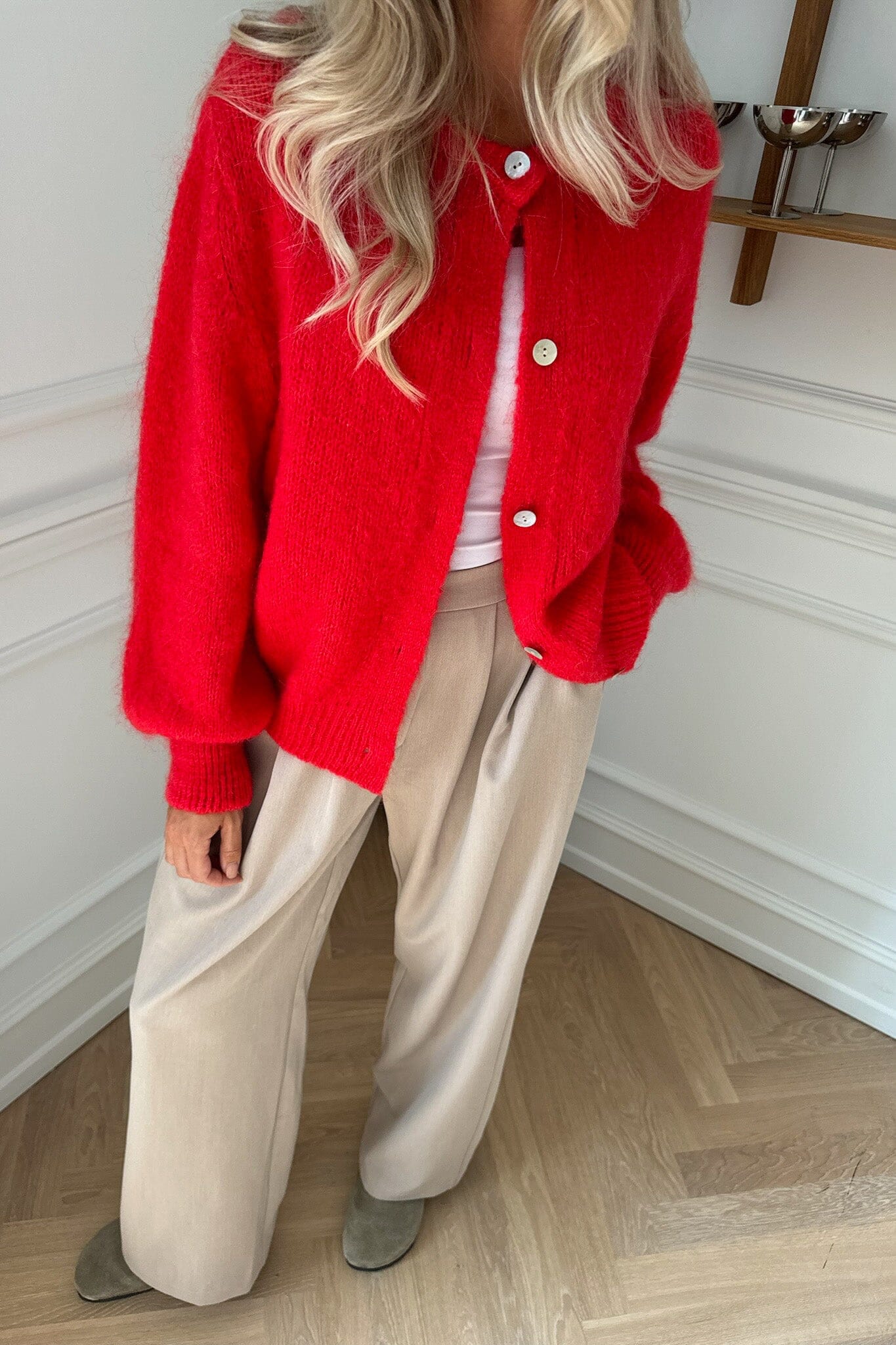 BYIC - Idaic Cardigan - red Red på udsalg