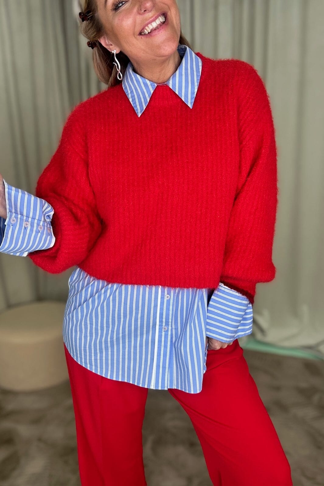 Co´couture - Coraliecc Crop Rib O-Knit 32140 - 66 Flame