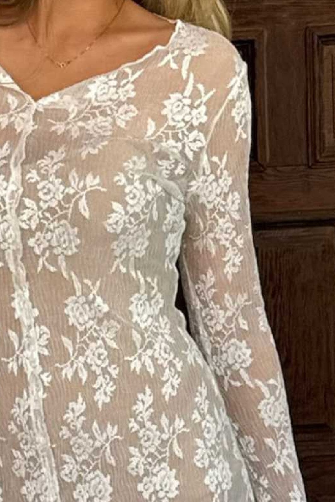 Forudbestilling - BYIC - Ivyic Dress 2617 - White Lace Udsalg