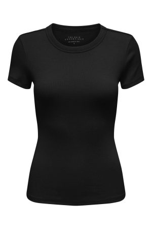 Only - Onleasy S/S O-Neck Top Box - 4629995 Black Online Hot Salg