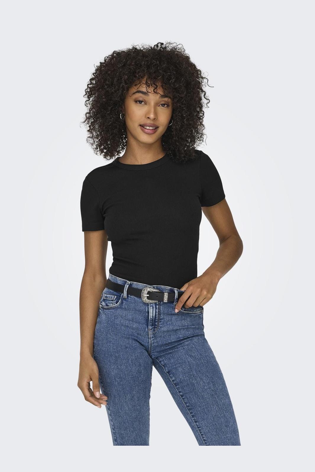 Only - Onleasy S/S O-Neck Top Box - 4629995 Black Online Hot Salg